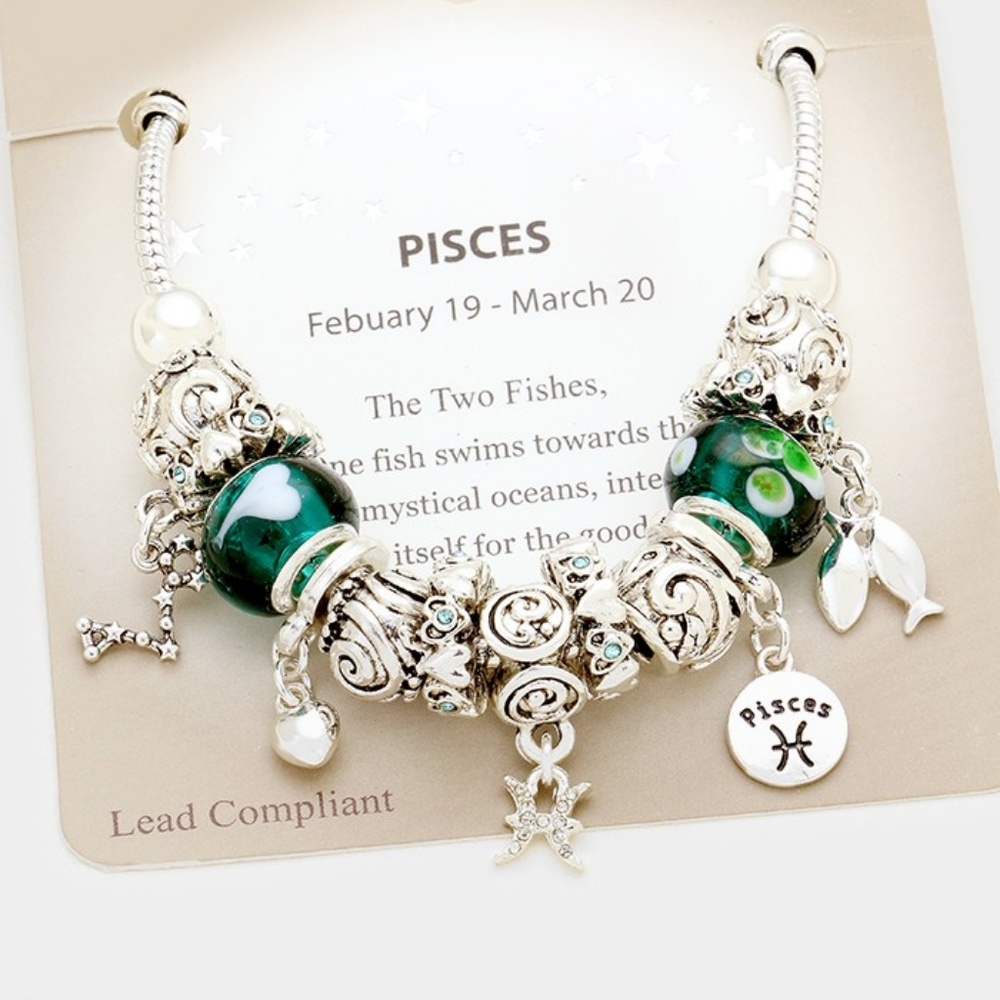 Pisces Zodiac Charm Bracelet